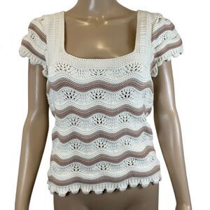 Jessica Simpsons Y2K Boho Crochet Knit Top size L